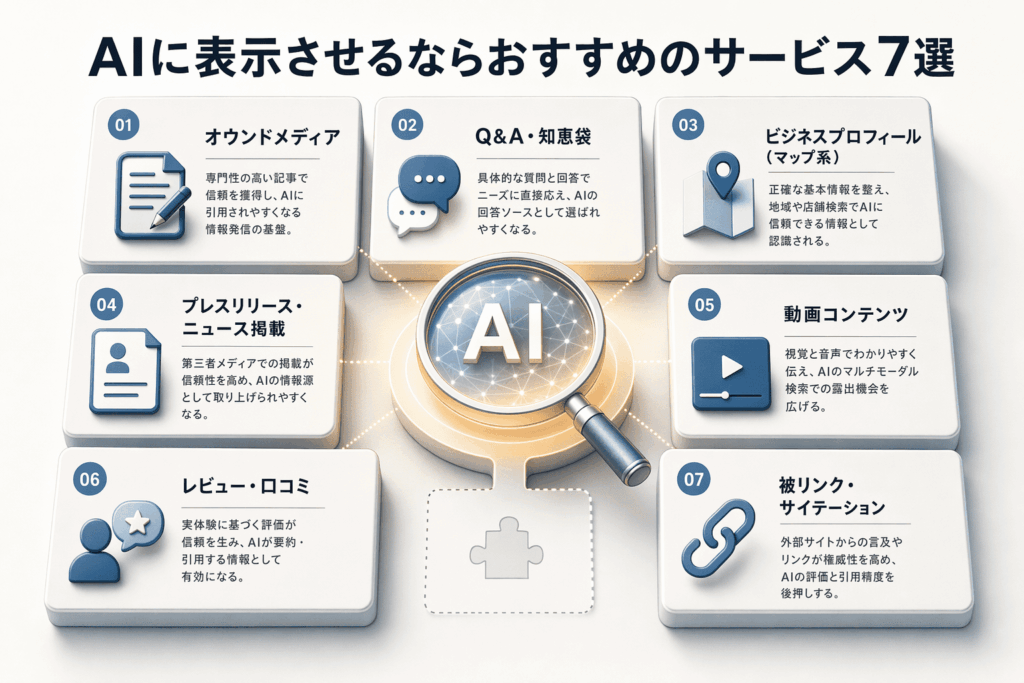AIに表示させるならおすすめのサービス7選